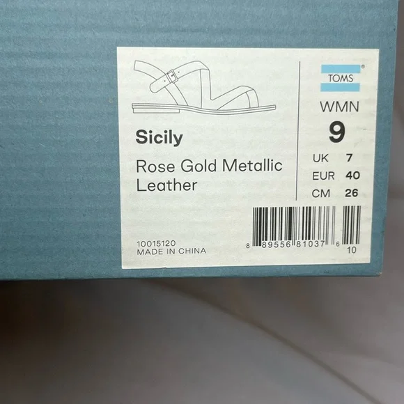 Toms Women's Sicily Strappy Rose Gold Metallic Sandals. Size 9. New in the box. - Picture 2 of 9